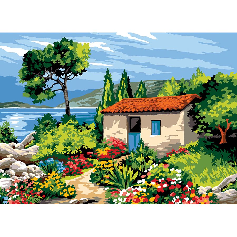 בד קנבס לרקמה עם ציור מודפס בגודל 45X60 ס״מ 929.725