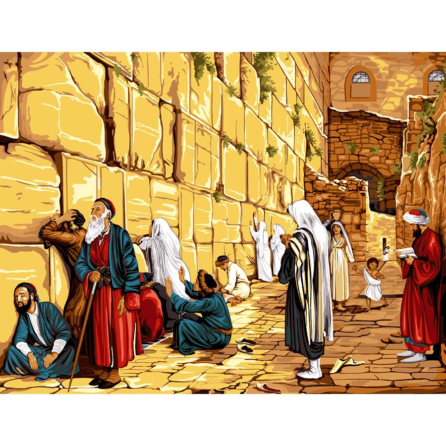 בד קנבס לרקמה עם ציור מודפס בגודל 60X80 ס״מ 981.157