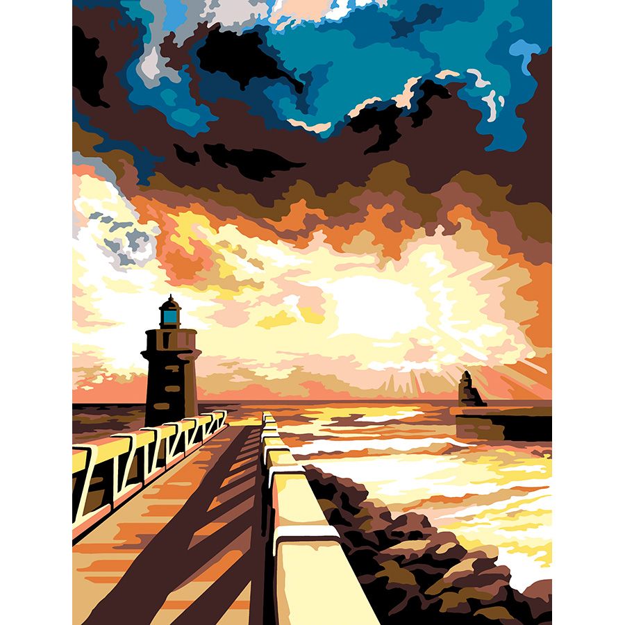 בד קנבס לרקמה עם ציור מודפס בגודל 60X80 ס״מ 981.186