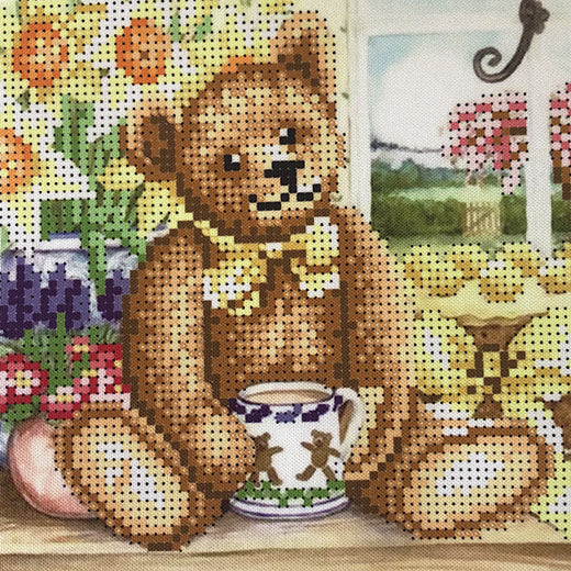 ערכת רקמה מודפס עם חרוזים מסיבת תה AS129