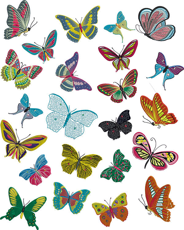 קובץ רקמה פרפרים למכונת רקמה