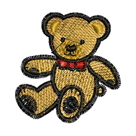 עיצובים לילדים דובי קטן עם פפיון קובץ למכונת רקמה