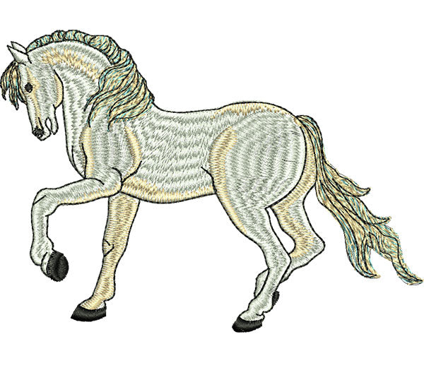 עיצובים למכונת רקמה סוס לבן קובץ רקמה