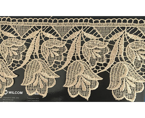 תחרת גיפור פרחים לקישוט צבע בז