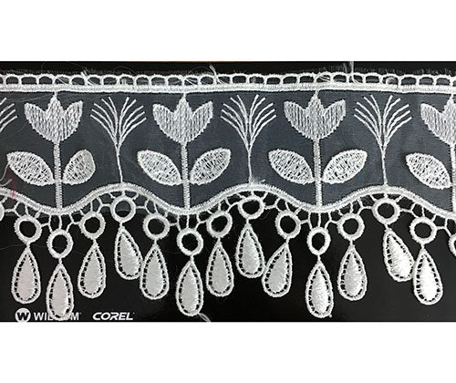 תחרת אורגנזה צבע לבןקרם