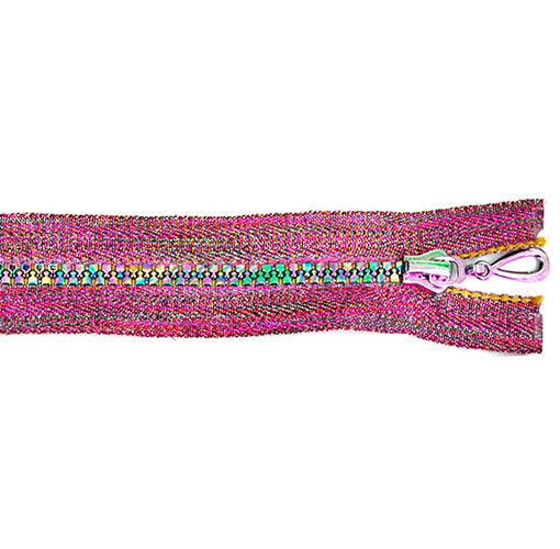 רוכסן פטנט לורקס ורוד עם שיניי פלסטיק