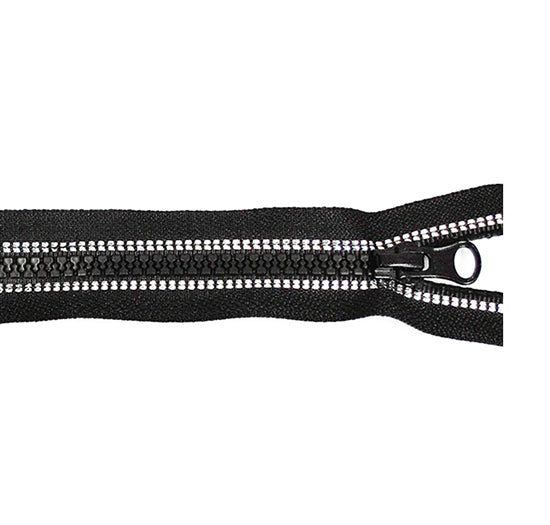 רוכסן פטנט שחור עם פס שיניי טרקטרון