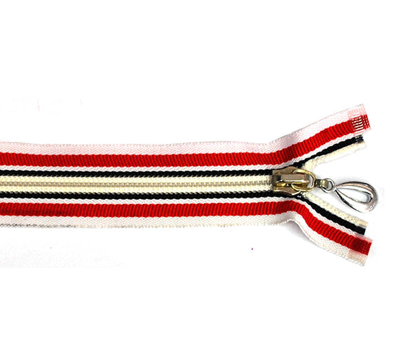 רוכסן פטנט פסים עם שיניי ספירלה