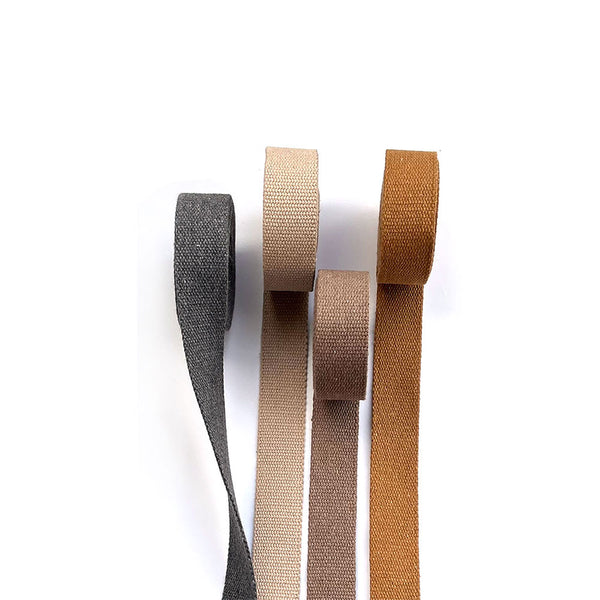 רצועת כותנה לתיקים אפור/בז/חום