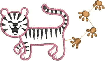 עיצובים לילדים חתול בפסים קובץ למכונת רקמה