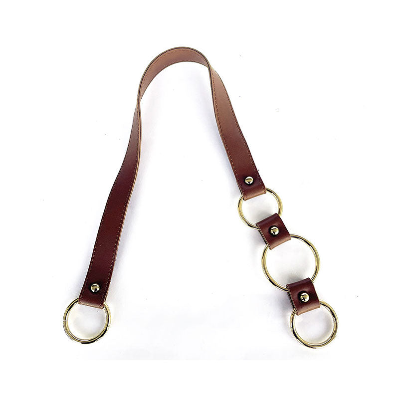 רצועה דמוי עור דו צדדית עם טבעות לתיק