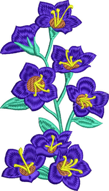 עיצובים למכונת רקמה פרחים סגולים קובץ רקמה