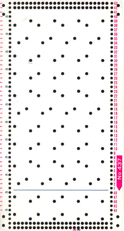 כרטיס דוגמאות למכונת סריגה חוט בינוני  יח  ממ