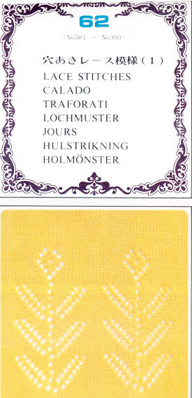 כרטיסי דוגמאות תחרה למכונת סריגה מס חוט בינוני